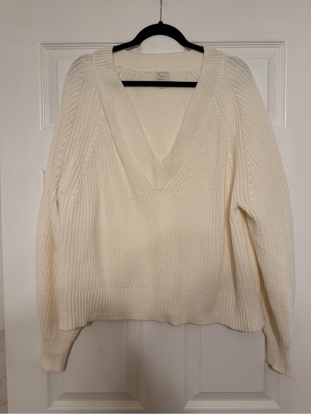 a new day Cream V-Neck Knit Sweater